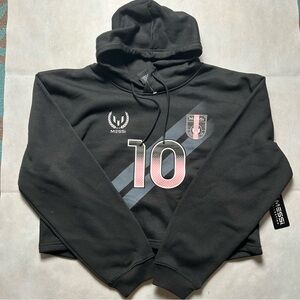 Messi Collection cropped hoodies fleece lined sweatshirt NWT size large